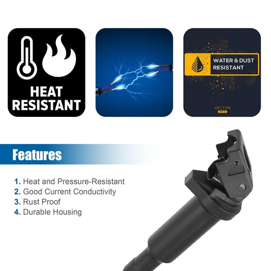 Ignition Coil for BMW Plastic Metal Rubber Black