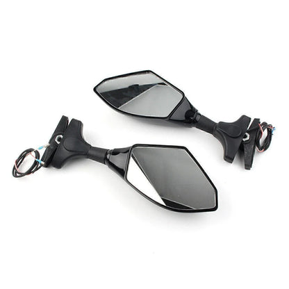 LED Turn Signal Rearview Mirrors for Ducati, Honda, Kawasaki