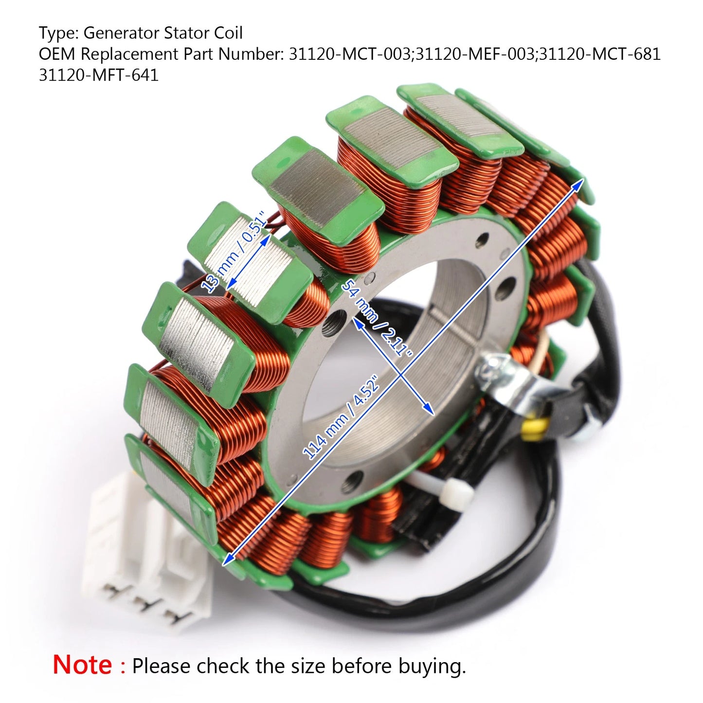 Alternator Stator for Honda FJS 400 600 FSC 600 Silver Wing (2001–2013) FD