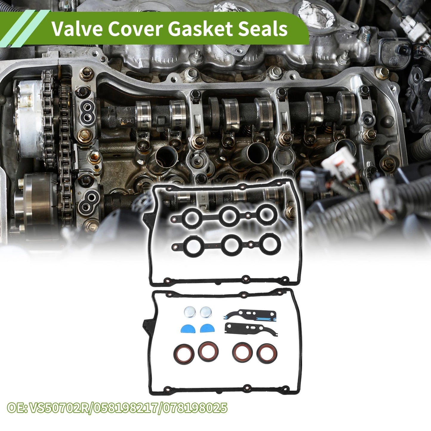 Valve Cover Gasket Seals for Audi A4 A6 S4 VW Passat 2.7L 2.8L (No.VS50702R)