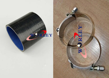 76mm Silicone Straight Hose Coupler Tube + Clamp for Car