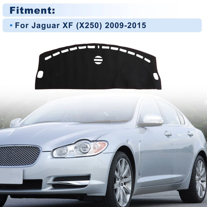 Dash Cover for Jaguar XF (X250) (2009–2015) Faux Leather Black Red Line