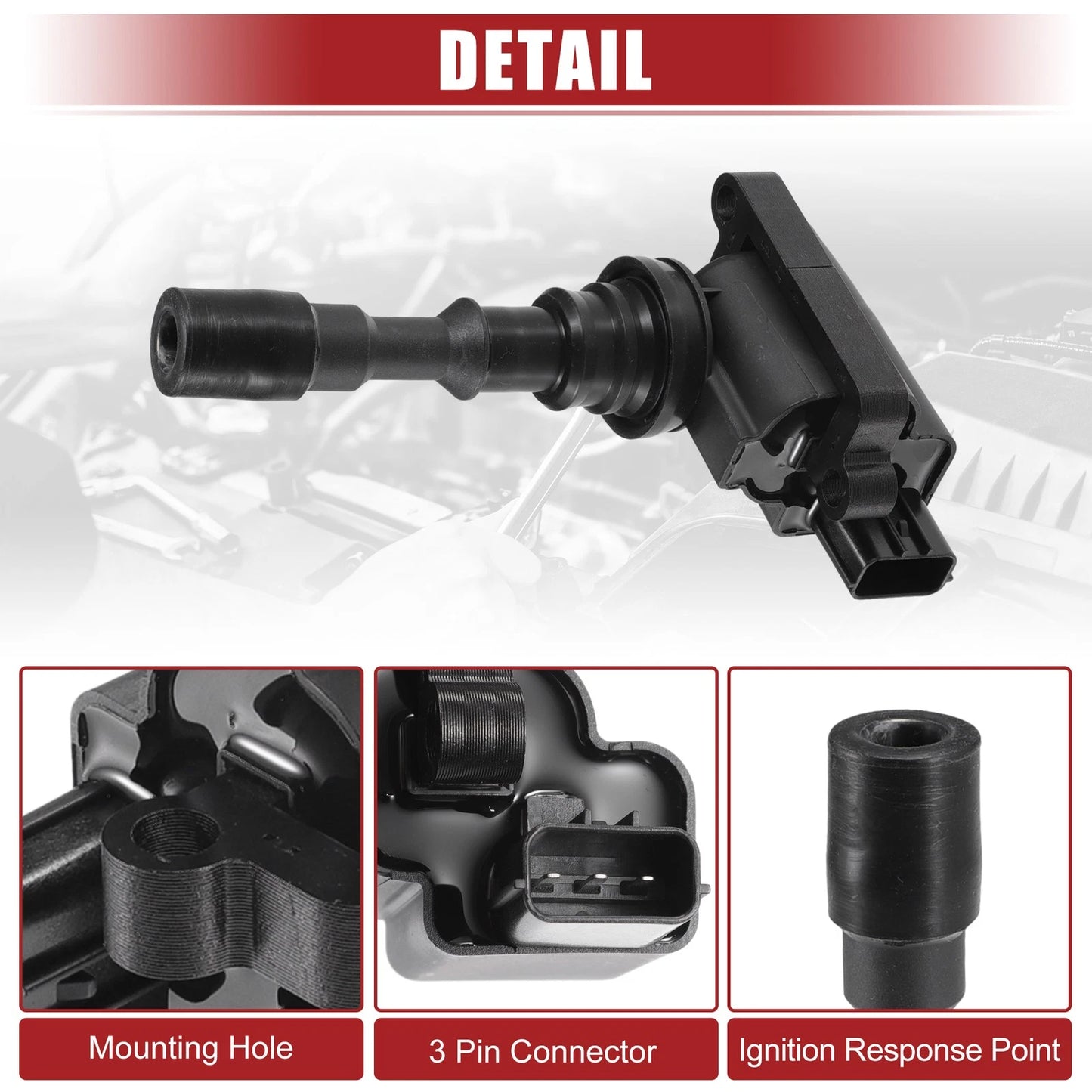 Ignition Coil for Kia Sedona (2002–2005) No. 27300-39050 Black