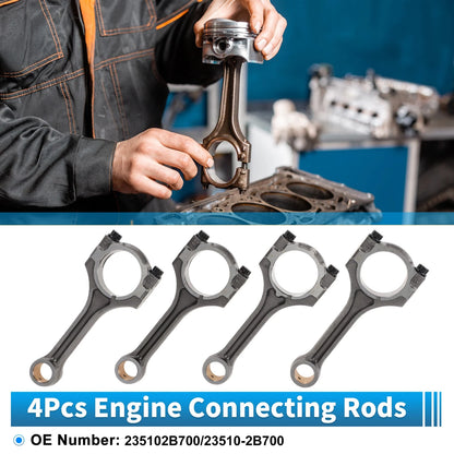 Set of 4 Engine Connecting Rods for Hyundai Veloster (2013–2021) No. 235102B700