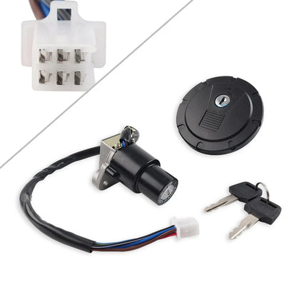 Ignition Switch & Fuel Gas Cap Lock Set w/Keys for Kawasaki KLR650 (1987–2018)