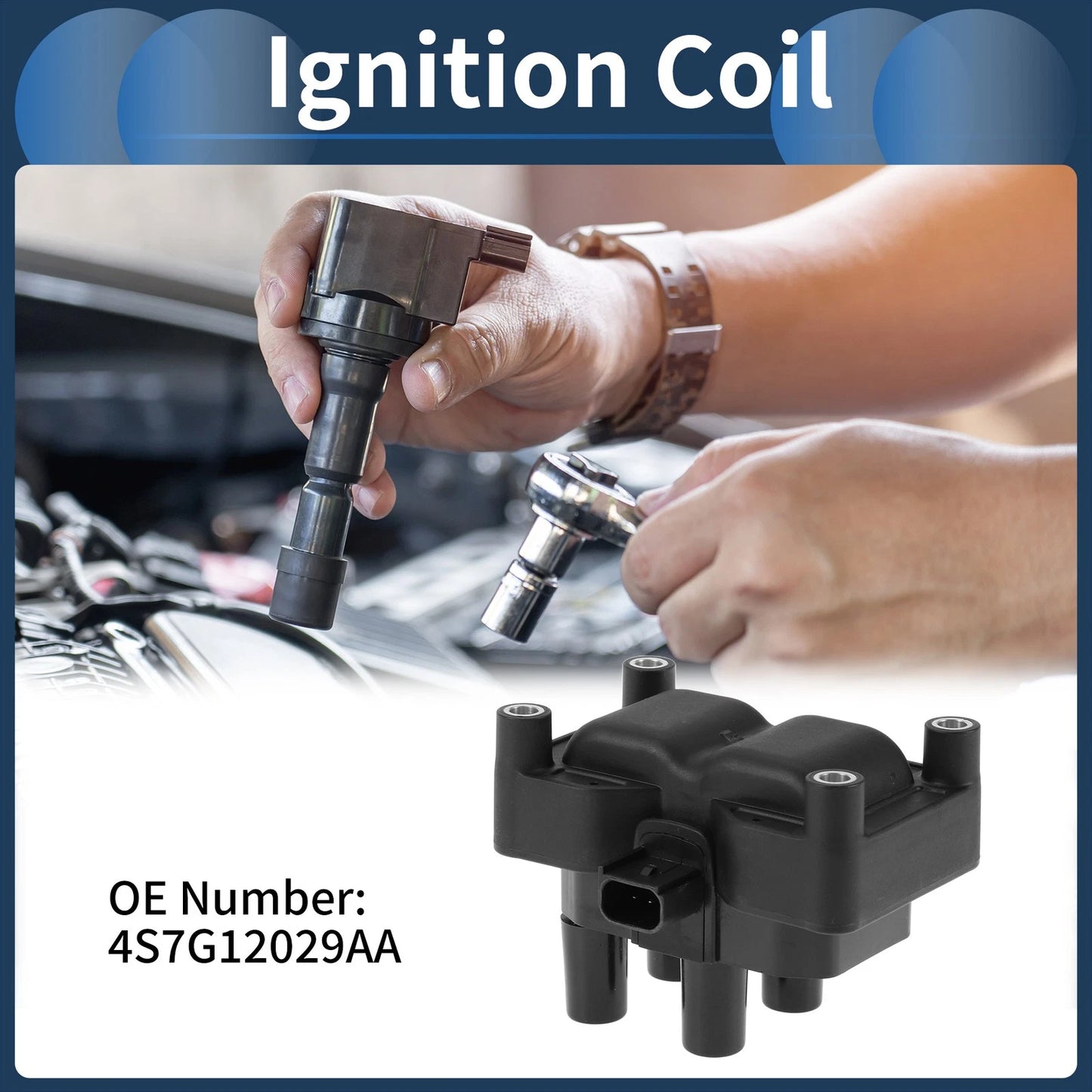 Ignition Coil Pack 4S7G12029AA for Ford Fiesta (2011–2013) L4 1.6L