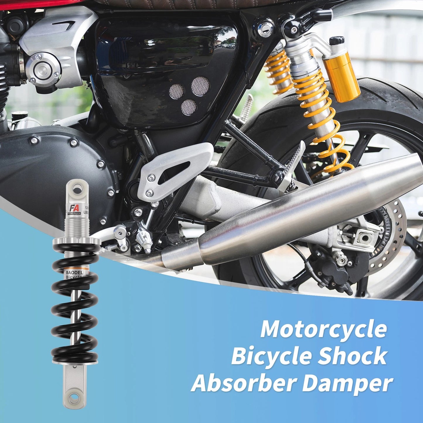 Rear Shock Absorber 190mm 1200lbs for Bicycle Motorcycle (Universal)