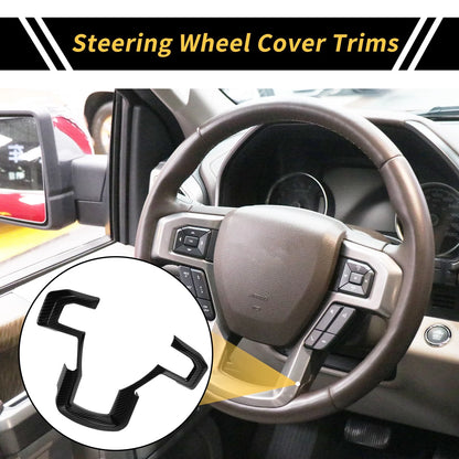 Steering Wheel Cover Trim for Ford F-150 (2015–2020) Carbon Fiber Black