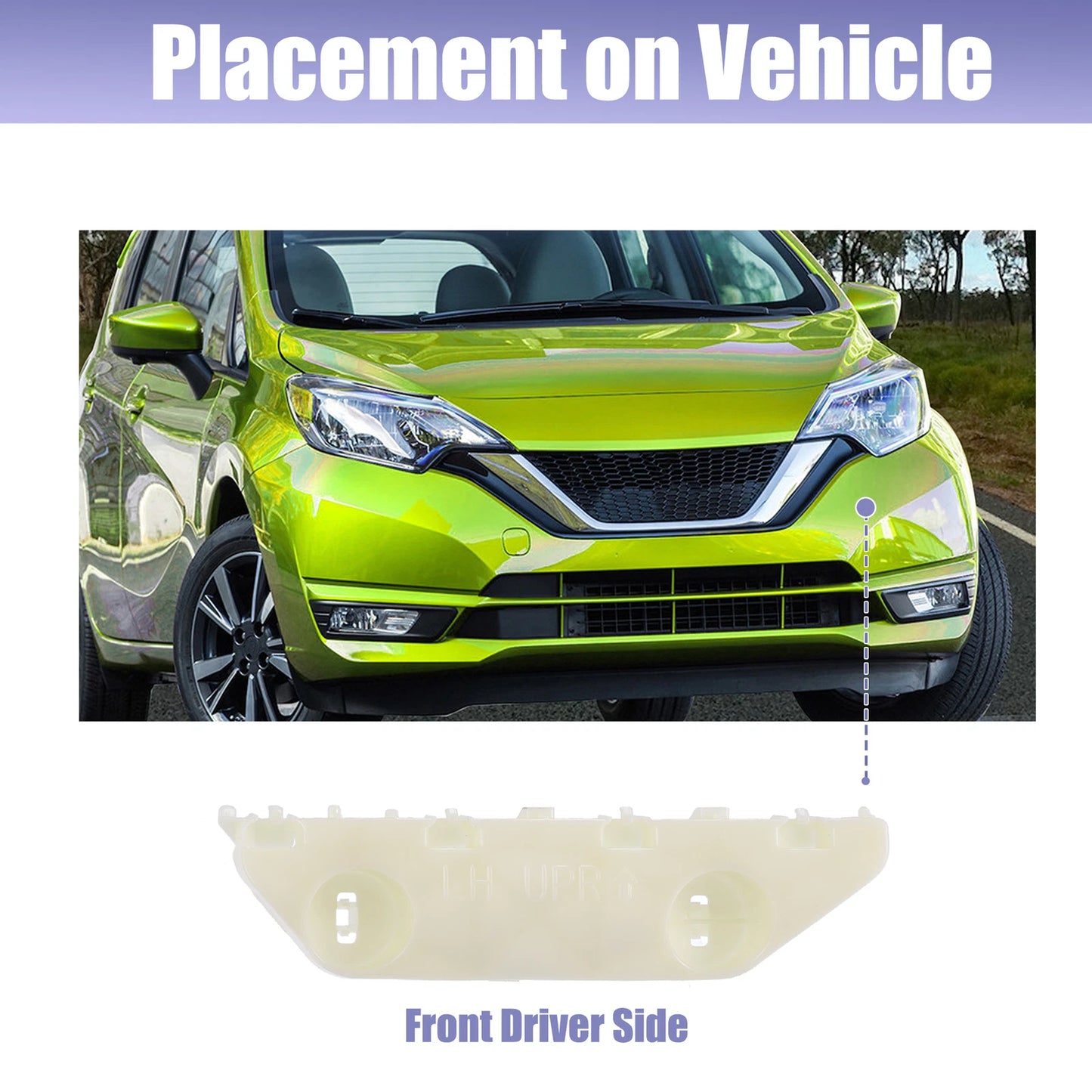 Front Left Side Bumper Mounting Bracket No.622253BA0A for Nissan Versa (2012–2019)