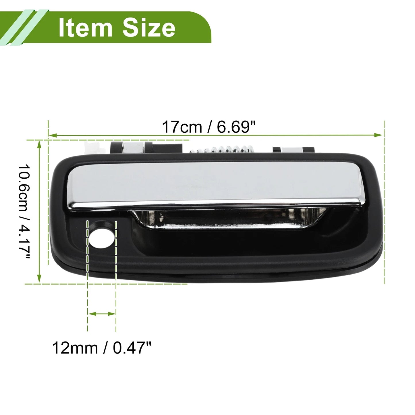 Exterior Door Handle for Toyota (No.6921035030, Black Silver Tone, Front Right)