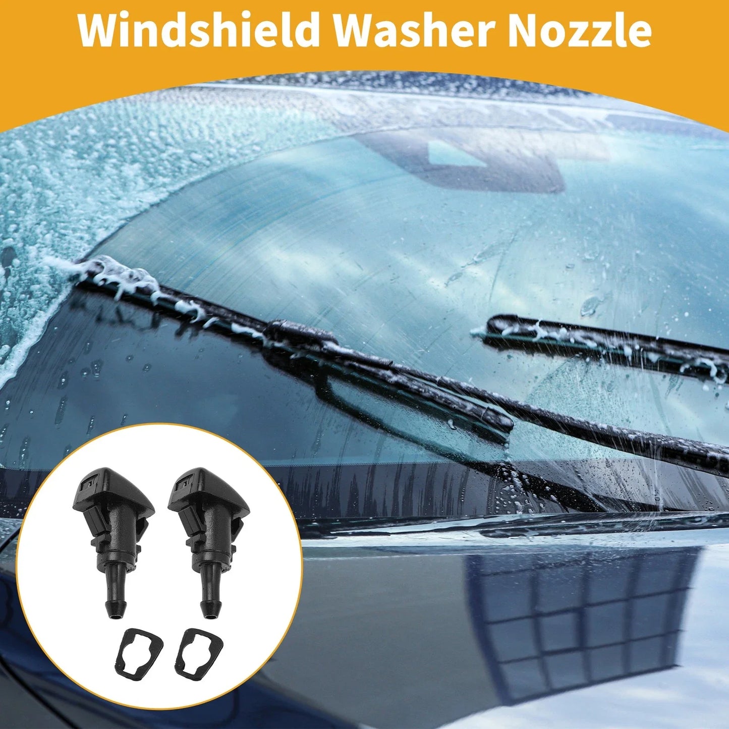 Windshield Washer Nozzle Gasket 2 x for Dodge Durango (2013-2022) Black