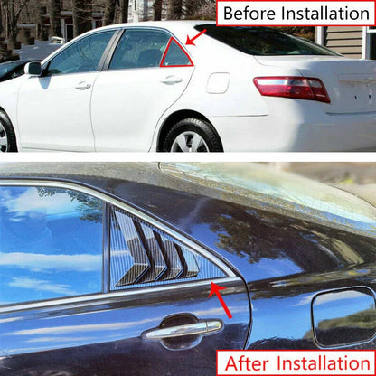 2 x Carbon Fiber Side Window Louver Shutter Cover for Toyota Camry (2006–2011)