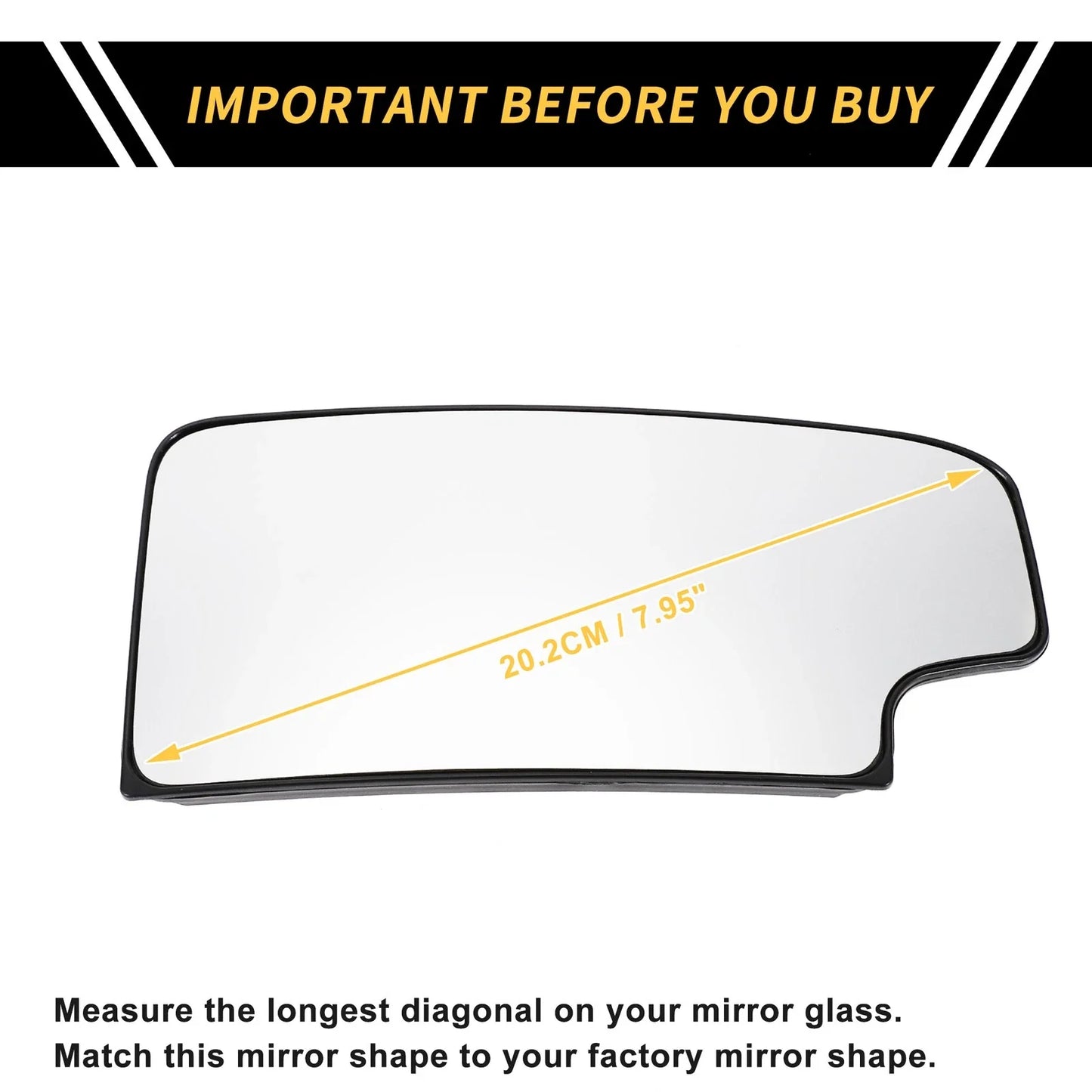 Heated Left Side Mirror Glass for Chevrolet Silverado 2500 3500 HD (2007-2014)