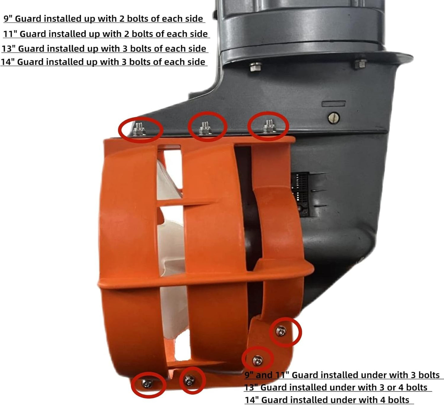 14" Propeller Safety Guard for Outboards Up to 13.5" (70-100 Hp)