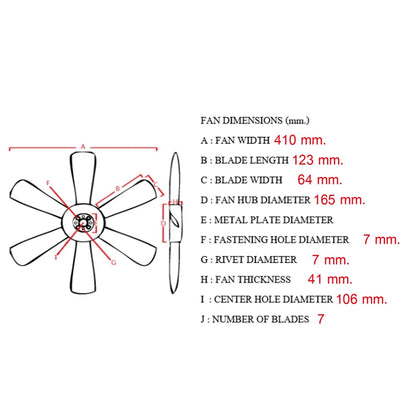 Engine Cooling Fan Blade for Toyota Dyna 150 (LY60) (1990–1999)