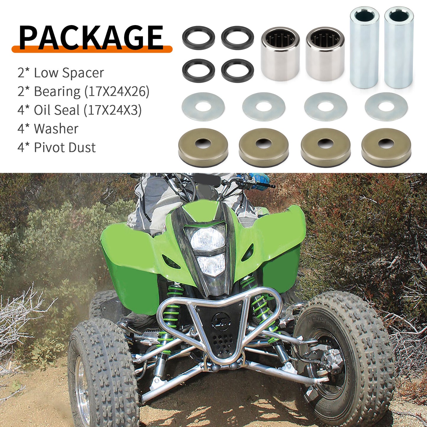 Front Lower A-Arm Bushing Seal Kit for Kawasaki KFX400 (2003–2006)