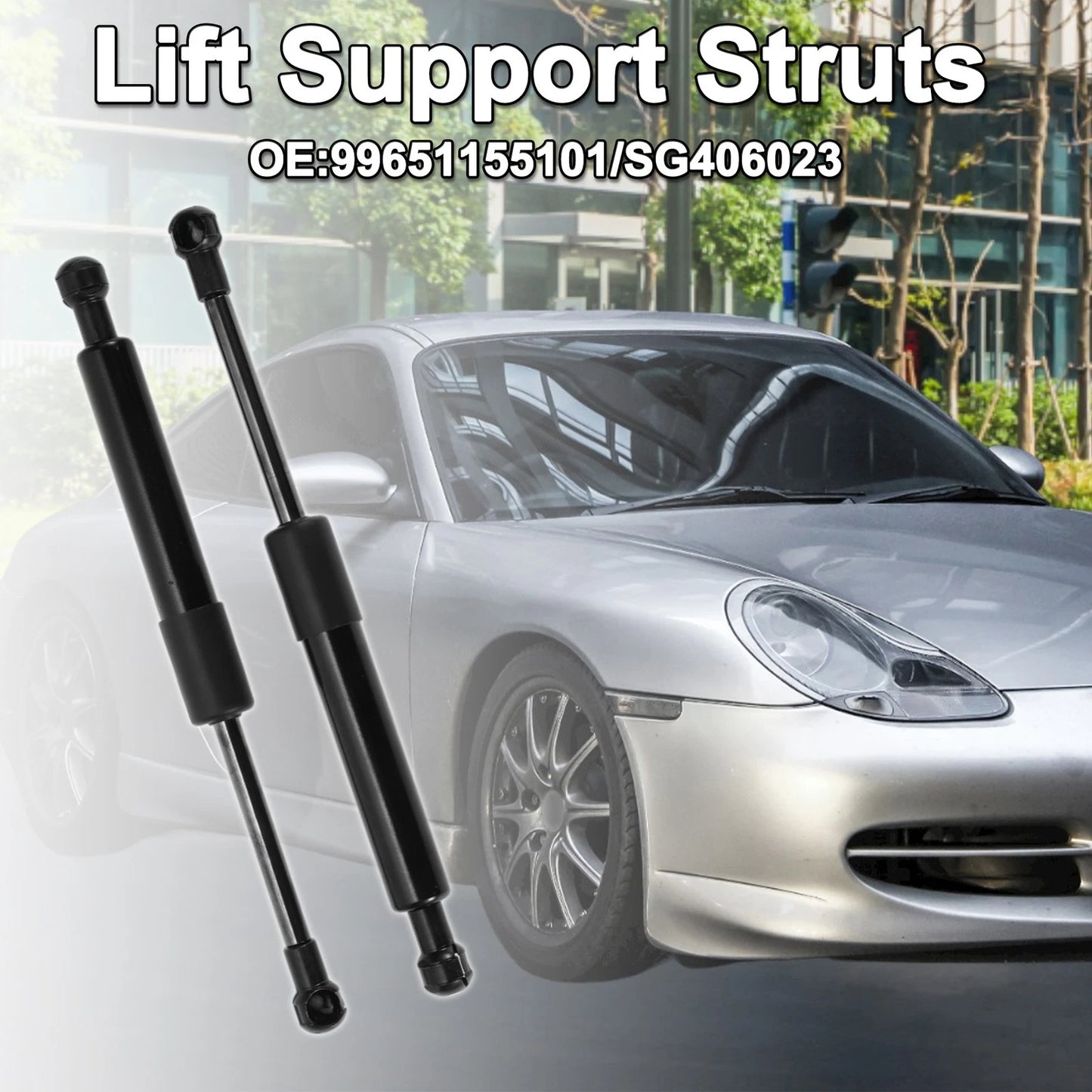 2X Front Hood Lift Supports Struts 99651155101 for Porsche 911 Boxster (1997–2004)