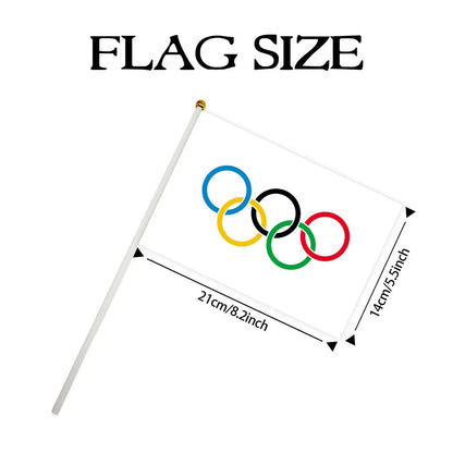 20 x 14x21cm Handheld Mini Olympic Rings Flags for Home Decoration