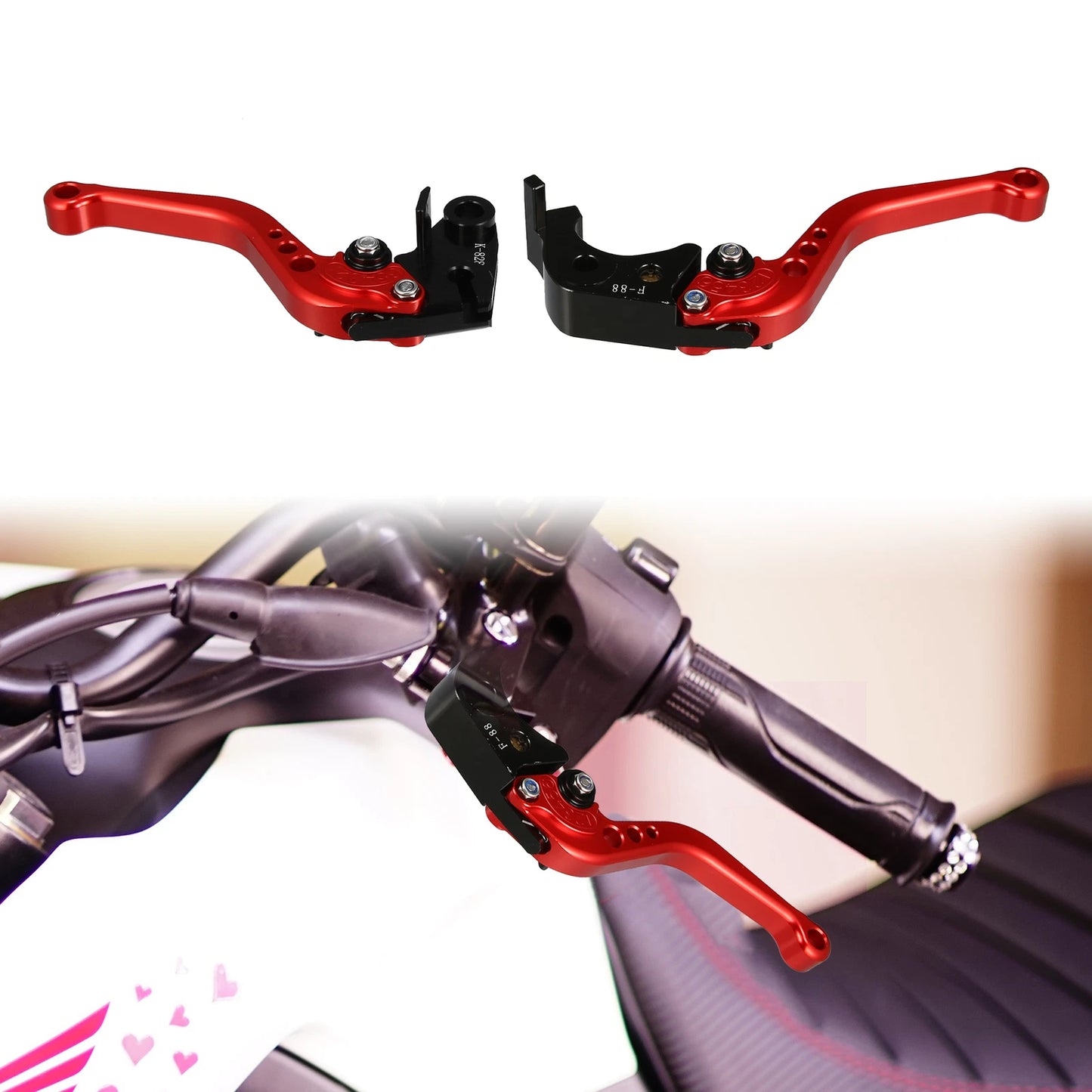 1 Pair Adjustable Folding CNC Brake Clutch Levers for Kawasaki