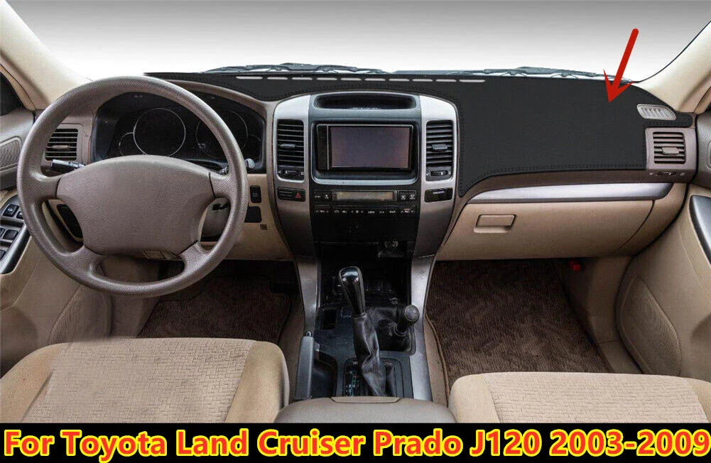 Leather Dash Cover Protector Mat for Toyota Land Cruiser Prado (2003–2009)