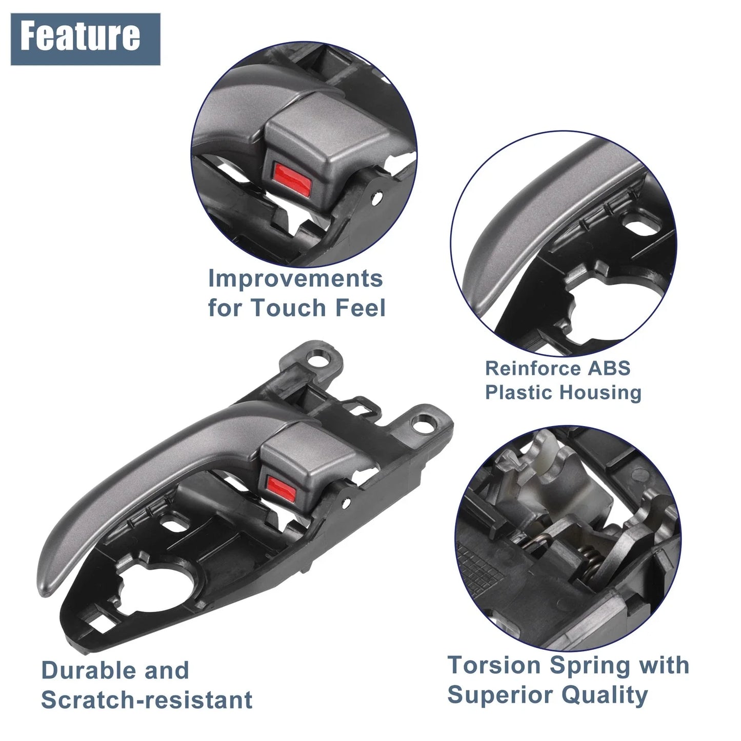 2 x Left Right Interior Door Handles for Hyundai Elantra (2011-2016)