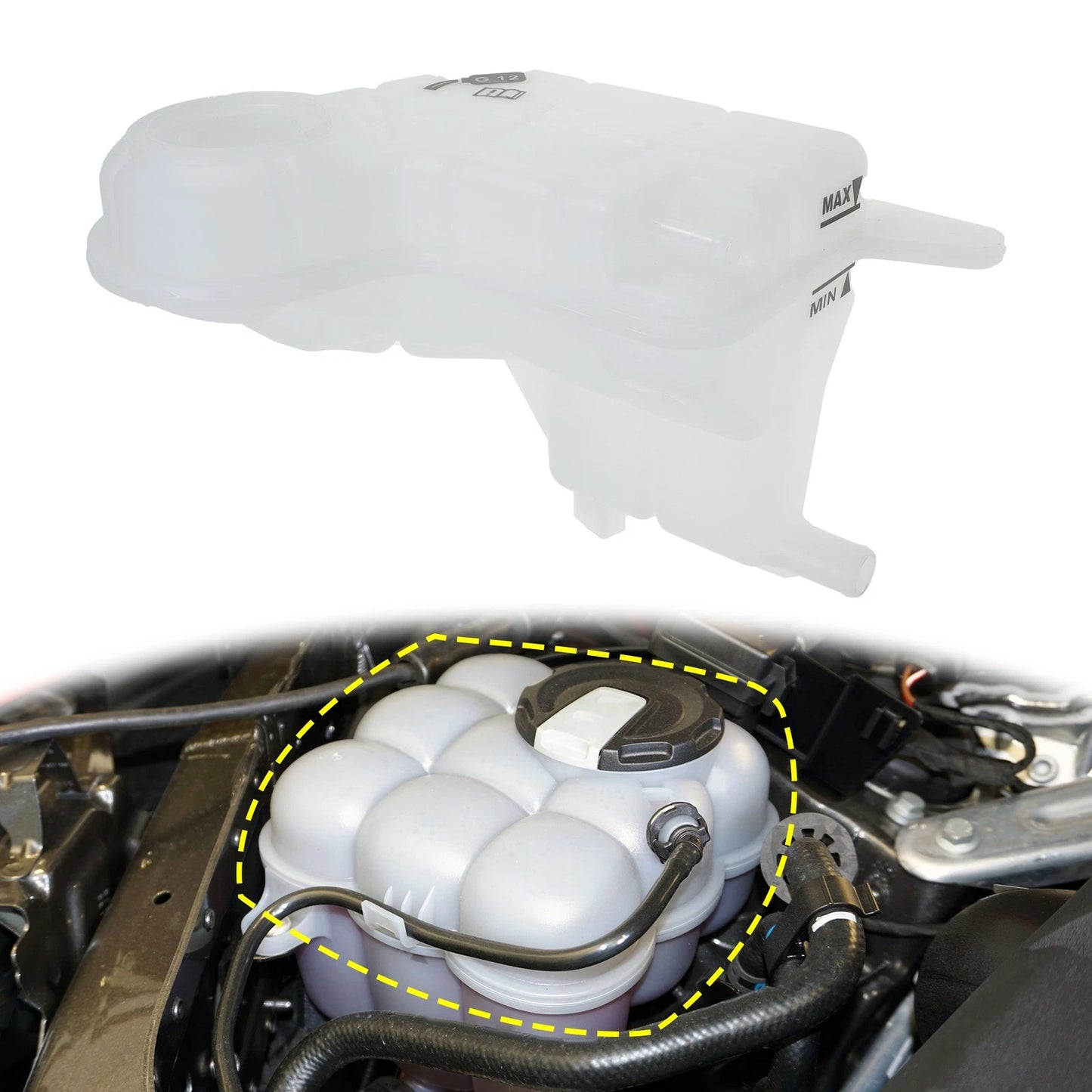 Coolant Radiator Reservoir Tank 4F0121403N with Cap Sensor for Audi A6 (2005–2011)