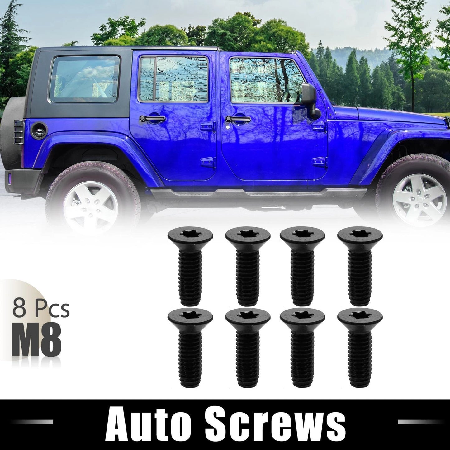 8pcs Tailgate Screws for Jeep Wrangler CJ7 YJ TJ (1976–2006)