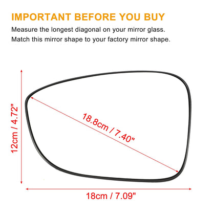 Left Side Heated Mirror Glass for Honda Accord (2018–2021)