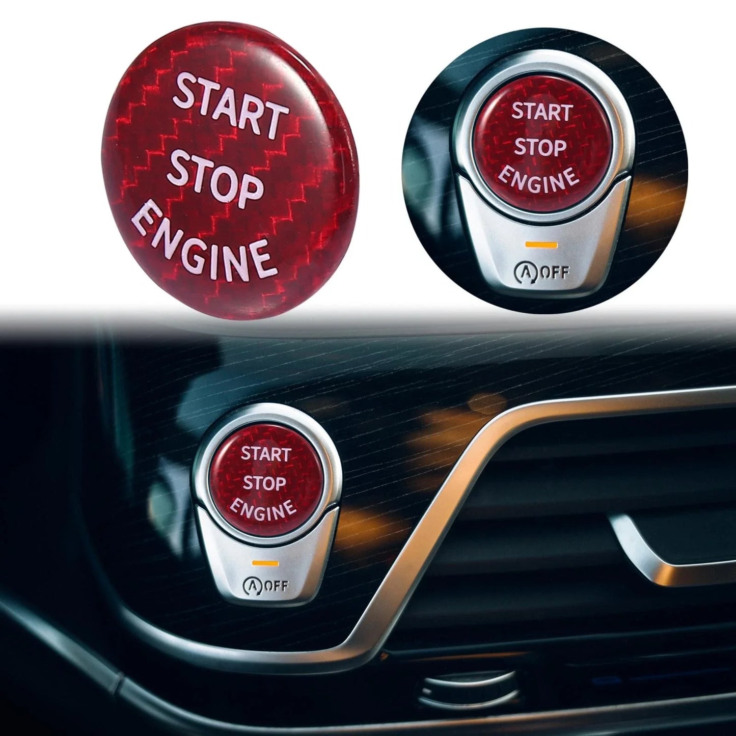 Engine Start Stop Push Button Cover Cap for BMW E53 E60 E61 E63 E64 Red