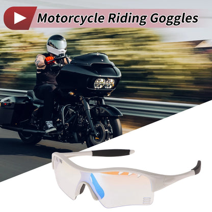Set of 1 Motorcycle Riding Goggles for Universal Fit (Light Blue Lens)