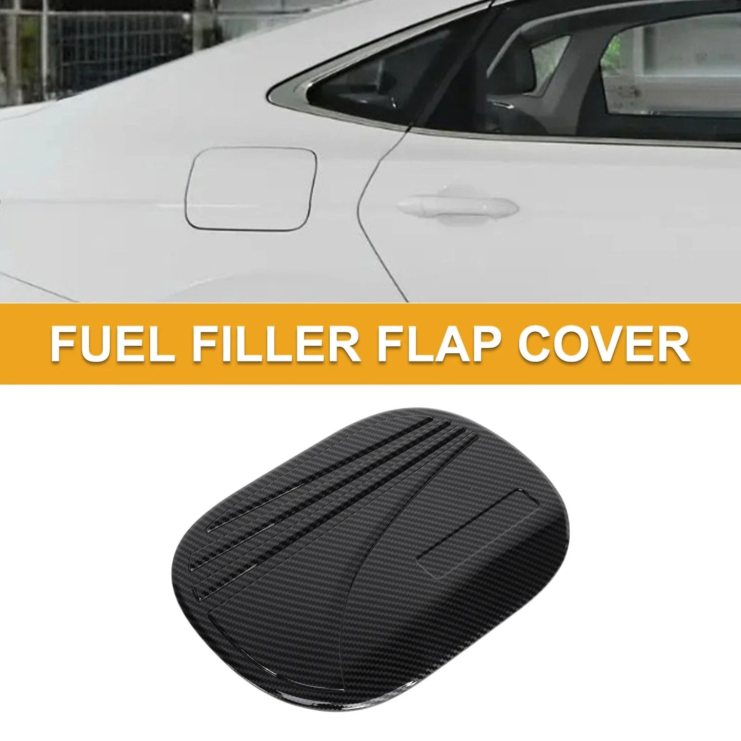 Fuel Tank Door Cap for Hyundai Tucson 2019-2020 Carbon Fiber Black