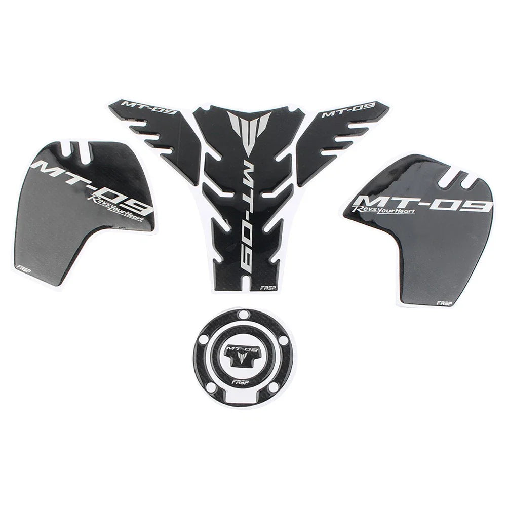 3D Carbon Fiber Tank Pad Traction Decal for Yamaha MT-09 (2014-2023)