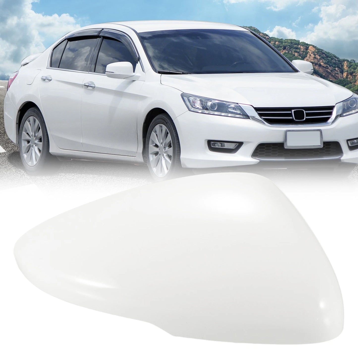 Right Side Door Wing Mirror Cover with Light Hole for Honda