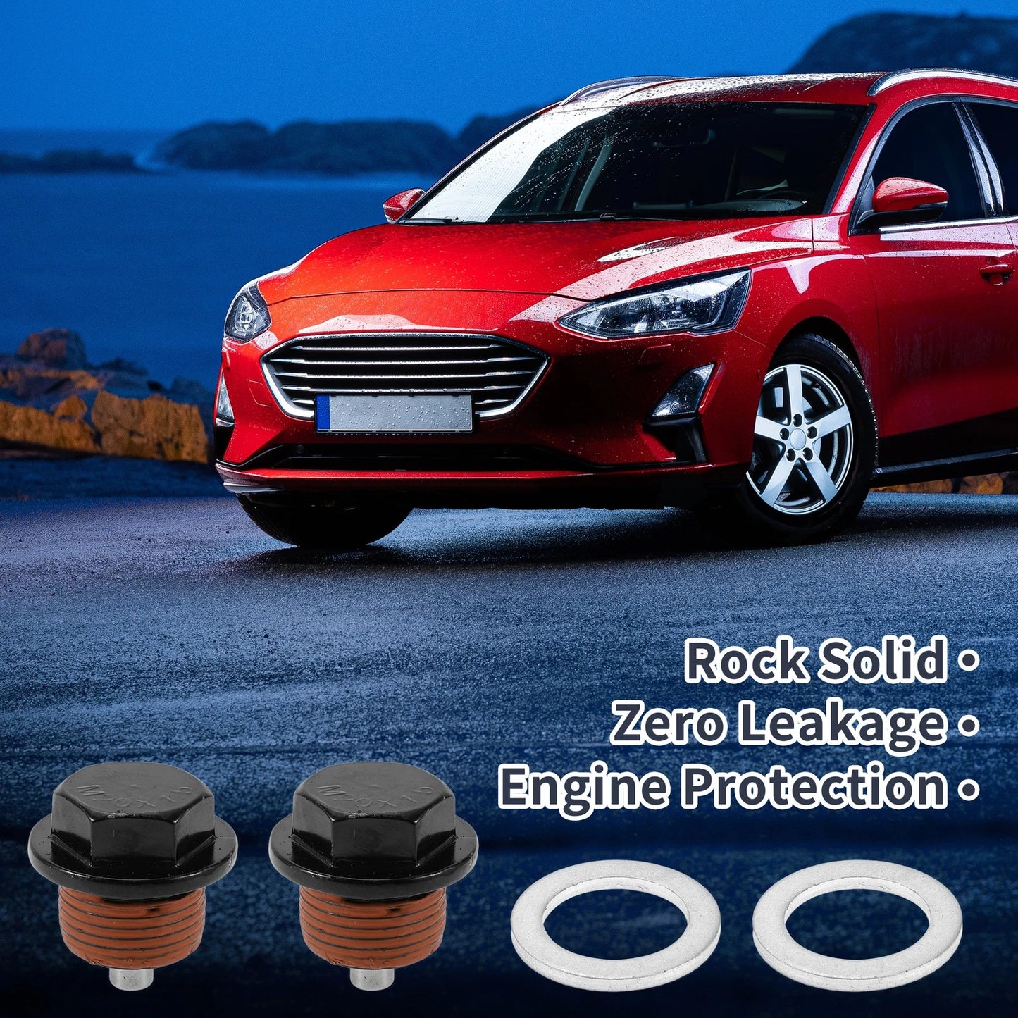 Set of 2 M20x1.5 Aluminum Oil Drain Plug with Gasket for Car Motorcycle