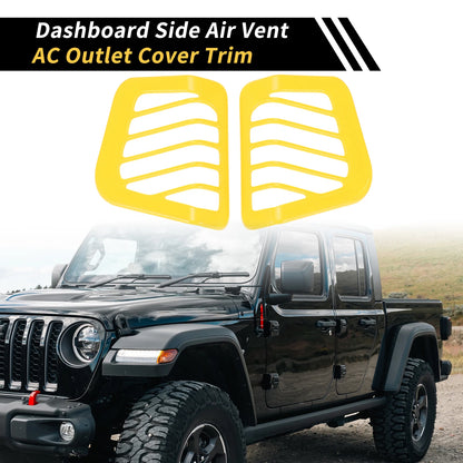 Dashboard Side Air Vent AC Outlet Cover for Jeep Wrangler JL JLU (2018–2024) Yellow