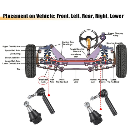 Set of 4 Front Lower Ball Joints No.K6541/ES800223 for Cadillac Escalade (2007–2009)