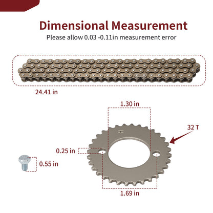 Timing Cam Chain with Sprocket for Honda XL100 XL125 (1976–1978)