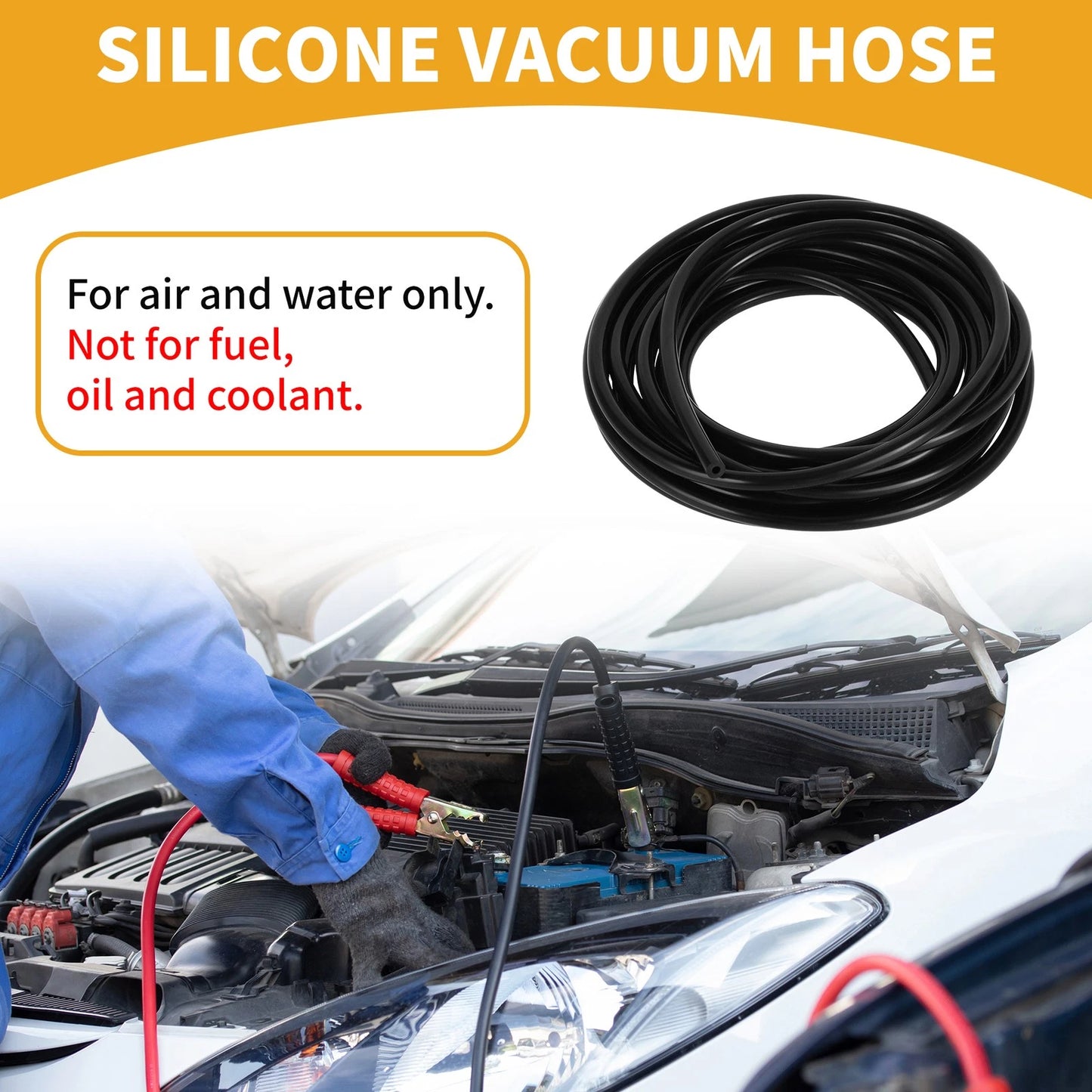16.4FT 1/8" Silicone Vacuum Tubing Hose for Air and Water (3mm ID, 2mm Thick)