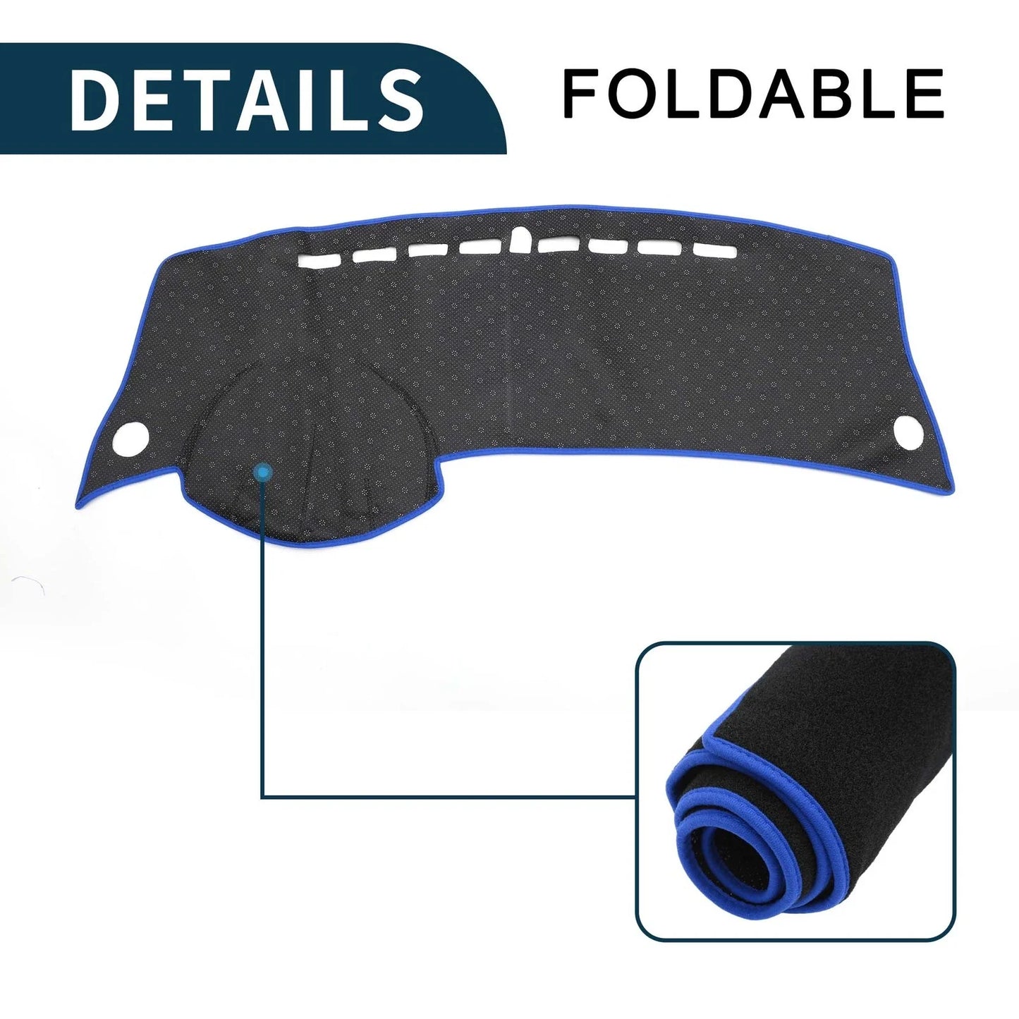 Dashboard Cover Mat for Honda City Grace 2008-2013 Sun Protector Pad Black Blue