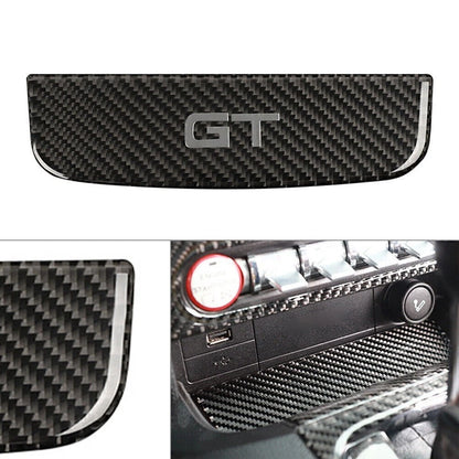 Interior Storage Box Trim Cover for Ford Mustang (2015–2019) Carbon Fiber