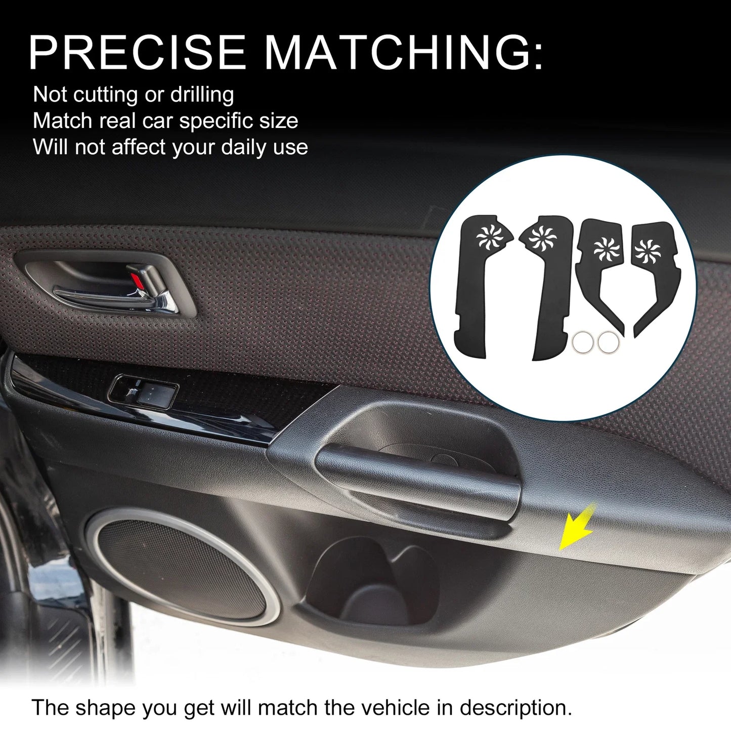Car Door Leather Anti-Kick Pad Sticker for Mercedes-Benz GLK300 (2008-2015)