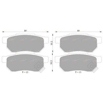 Rear Disc Brake Pads Set for Honda Integra/Jazz/Prelude (1988–2014)