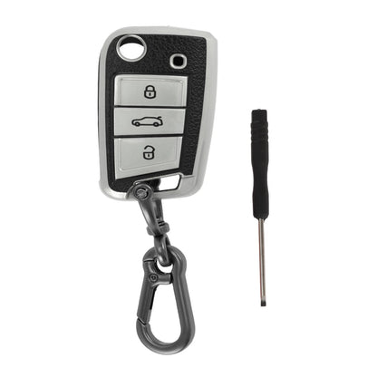 Black TPU Car Key Case for VW Golf (2010–2023) - 3 Buttons Remote Fob