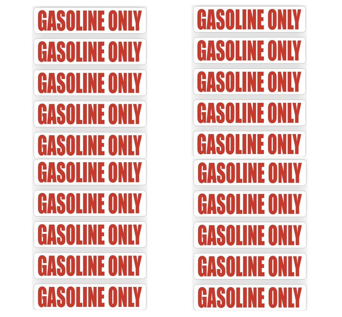 20x Gasoline Fuel Only Sticker for Gas Tank Decal