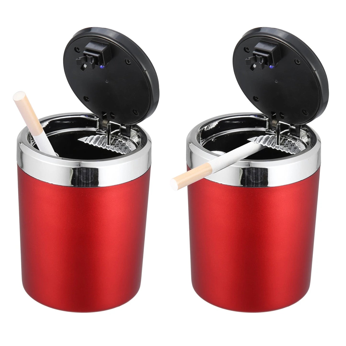 Universal Car Ashtray Trash Can with LED Light - Red