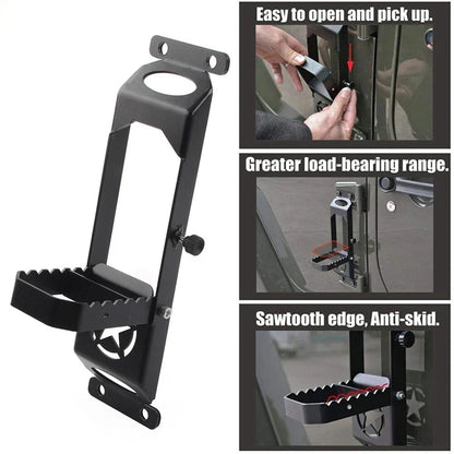 Hinged Step Pedals Foot Pegs for Jeep Wrangler JK JL (2007-2022)