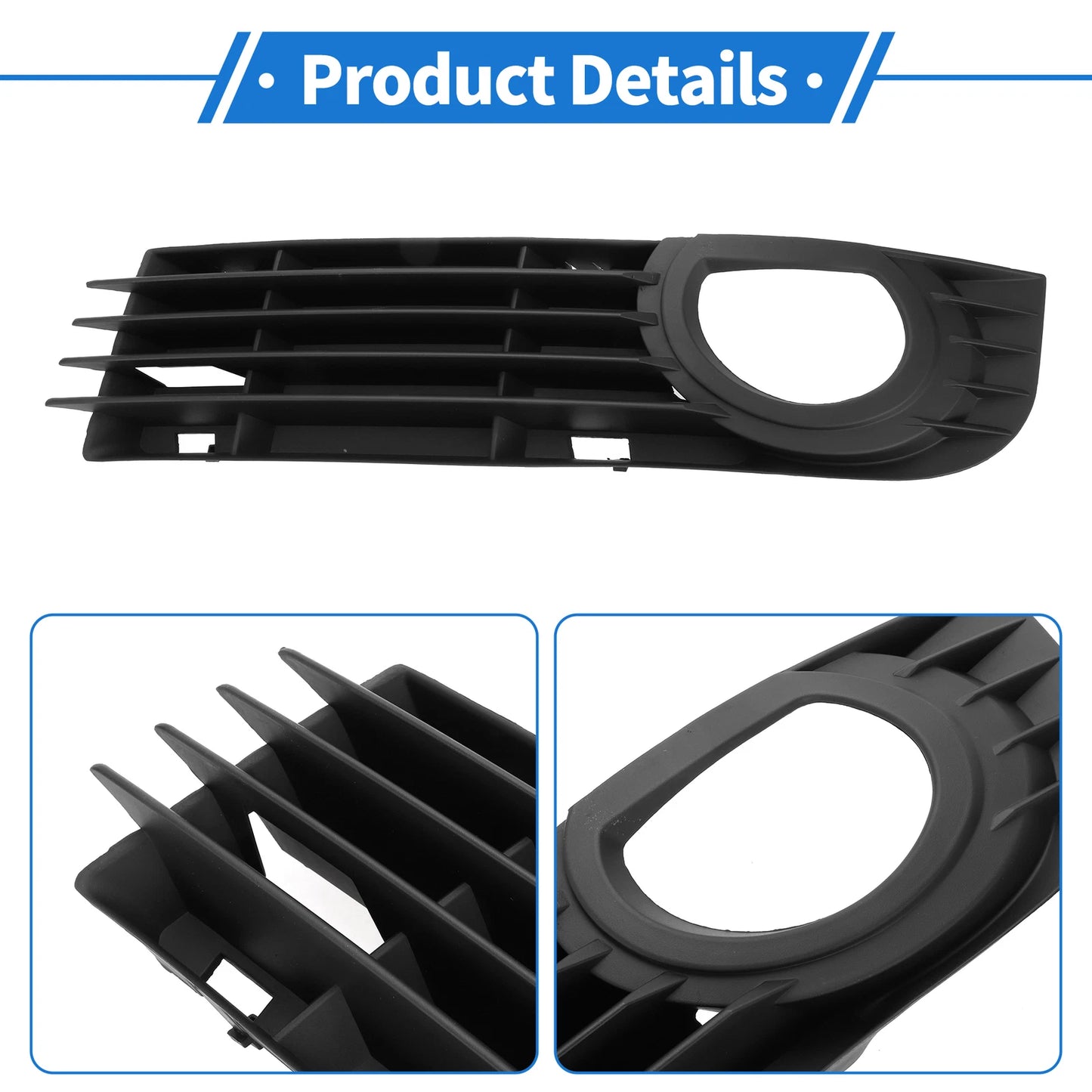 1pc Fog Light Grill for Audi A8 D3 (2005–2007) No. 4E0807681AD ABS