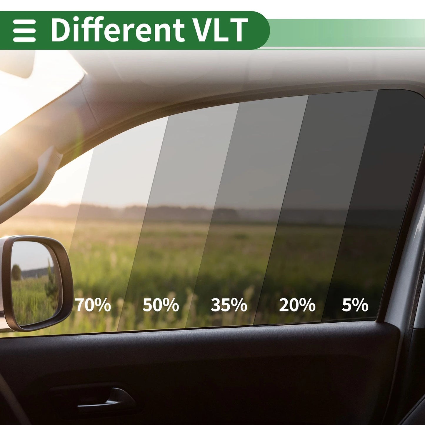 Car Window Tint Film for Universal Fit (9.84 ft x 23.62 inch, Light Blue)