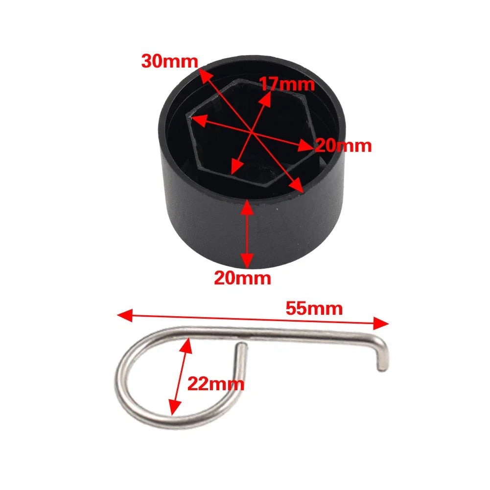 17mm Black Wheel Lug Nut Bolt Cover Caps 20Pcs for Volkswagen Golf, Passat, Beetle