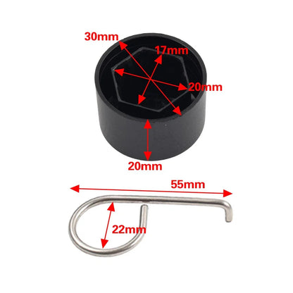 17mm Black Wheel Lug Nut Bolt Cover Caps 20Pcs for Volkswagen Golf, Passat, Beetle